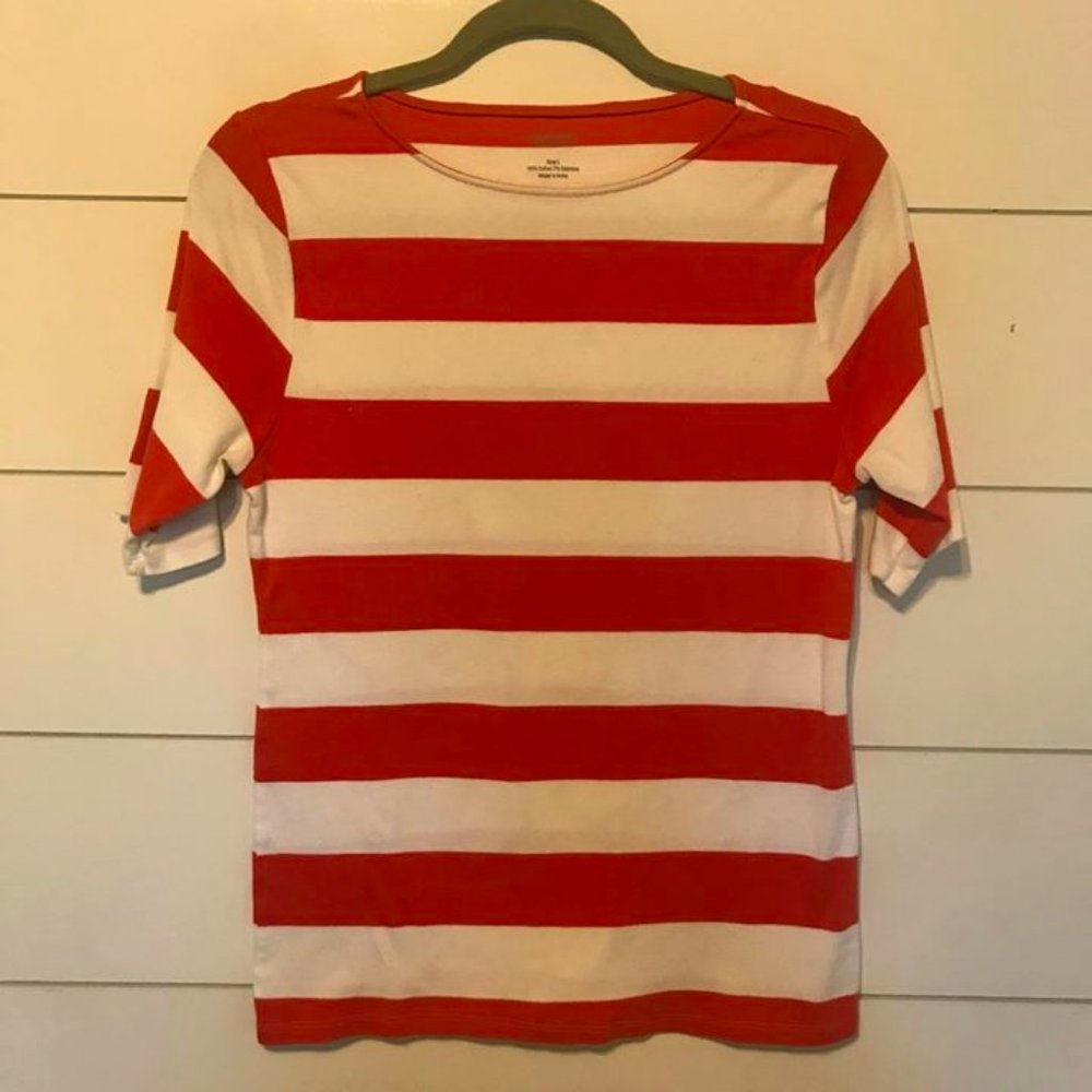 Orange & White Striped Top
